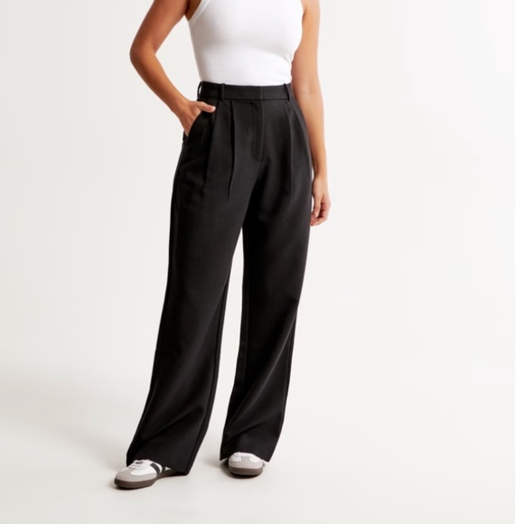 Abercrombie & Fitch Curve Love A&F Sloane Tailored Wide Leg Pant - Picture 1 of 12